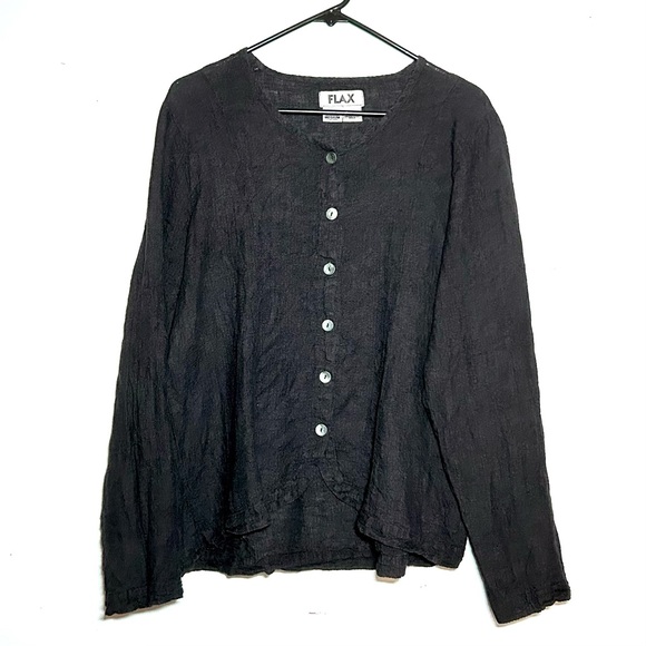 Flax linen button cardigan/jacket - Picture 2 of 10